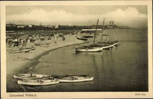 Ak Ostseebad Ahlbeck auf Usedom, Stille See, Segelboote