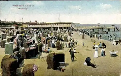 Ak Seebad Ahlbeck Usedom, Strandleben