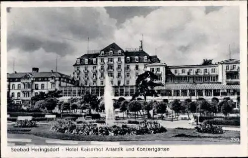 Ak Ostseebad Heringsdorf auf Usedom, Hotel Kaiserhof Atlantik und Konzertgarten