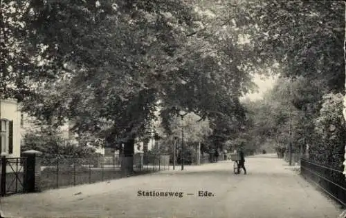 Ak Ede Gelderland Niederlande, Stationsweg