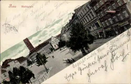 Ak Jena in Thüringen, Blick auf den Marktplatz