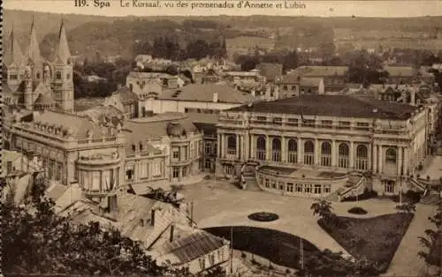 CPA Spa Wallonie Liège, Le Kursaal, vu des promenades de Annette et Lubin