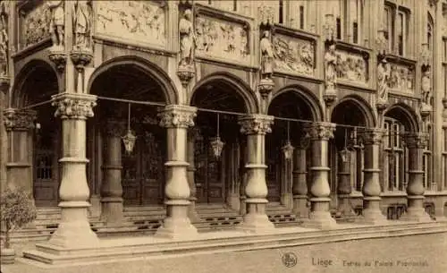 CPA Liège Liège Wallonie, Entrée de Palais Provincial