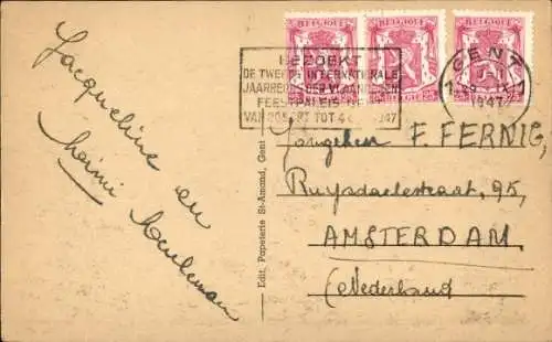 CPA Gand Gand Flandre Orientale, Le Beffroi et le Théâtre Flamand
