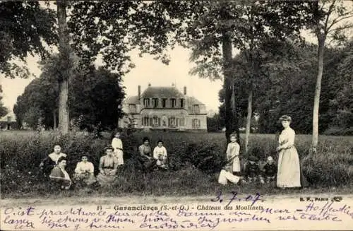 Ak Garancieres Yvelines, Chateau des Moulinets, Frauen im Garten