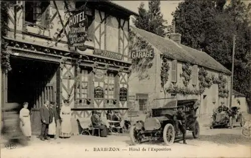 Ak Barbizon Seine et Marne, Hotel de l'Exposition, Auto