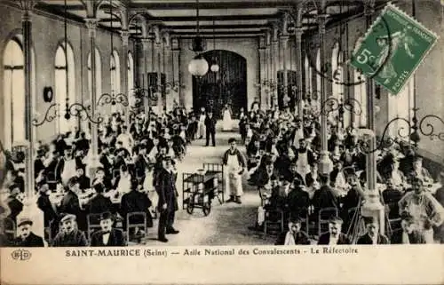 CPA Saint-Maurice Val de Marne, Asile Nationale des Convalescents, Le Refectoire