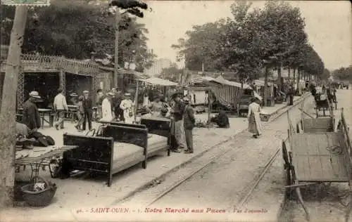 CPA Saint Ouen Seine Saint Denis, Notre Marché aux Puces