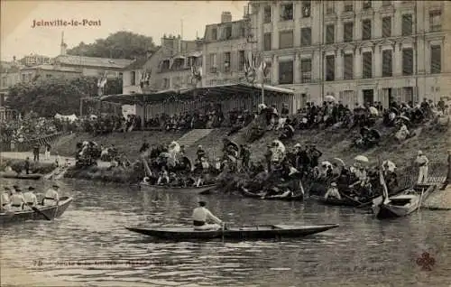 Ak Joinville le Pont Val de Marne, Boote im Fluß