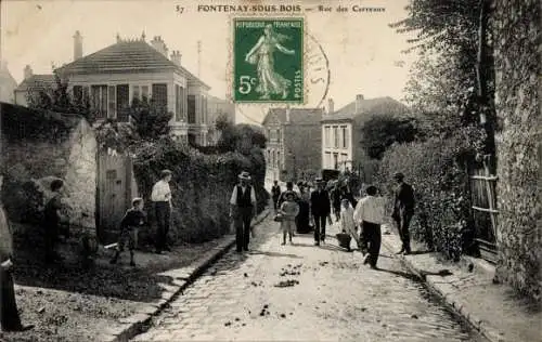 Ak Fontenay sous Bois Val de Marne, Strassenansicht Carreaux Straße