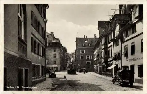 Ak Lindau am Bodensee Schwaben, Paradiesplatz, Geschäft Otto Thiele, um 1925