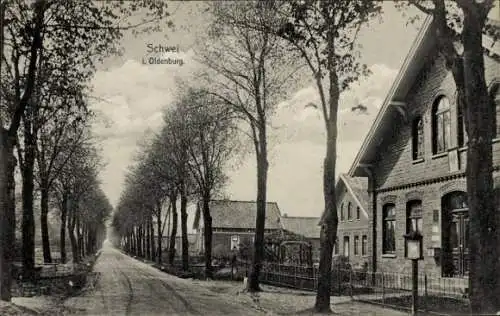 Ak Schwei Stadland in Oldenburg, Straßenpartie, Häuser