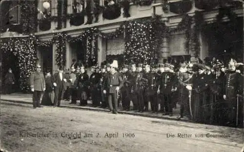 Ak Krefeld am Niederrhein, Kaiserfeier April 1906, Die Retter von Courrieres