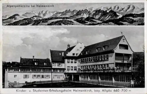 Ak Heimenkirch im Allgäu, Herz Jesu Heim, Kinder Studentenerholungsheim, Alpenpanorama