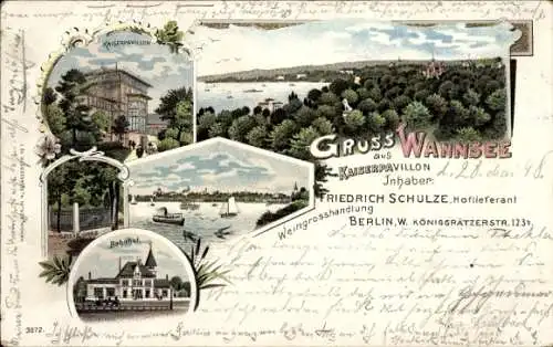 Litho Berlin Wannsee, Kaiserpavillon, Friedrich Schulze, Königgrätzerstraße 123