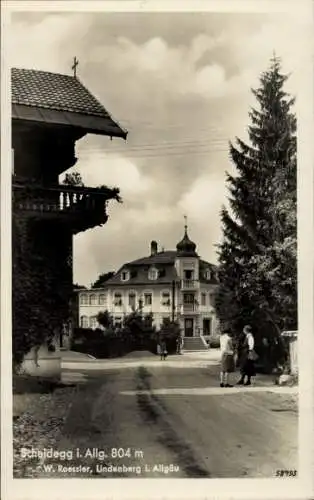 Ak Scheidegg im Allgäu Schwaben, Straßenpartie, Privatpension Schweizerhaus