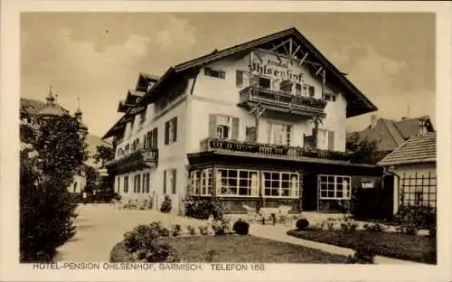 Ak Garmisch Partenkirchen, Ansicht von Hotel Ohlsenhof