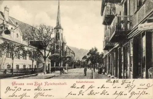 Ak Bad Reichenhall in Oberbayern, Bahnhofstraße, Drogerie