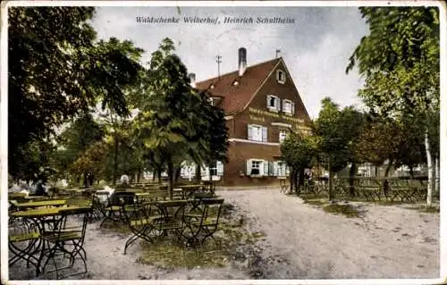 Ak Zirndorf im Kreis Fürth Mittelfranken, Waldschenke Weiherhof, Inh. Heinrich Schultheiss