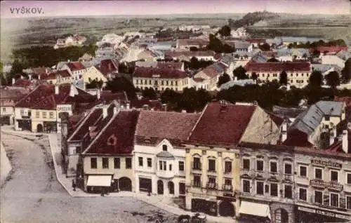 Ak Vyškov Wischau Südmähren, Teilansicht der Stadt