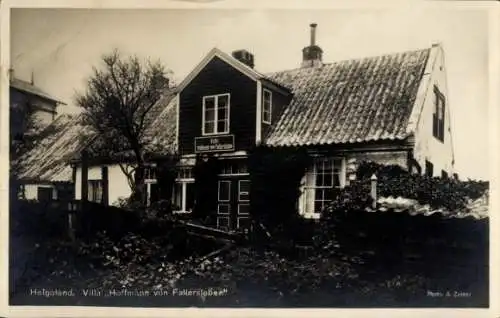 Ak Helgoland, Villa Hoffmann von Fallersleben, Foto A. Zerner