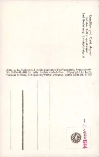 Ak Bad Godesberg Bonn am Rhein, Fliegeraufnahme, Konditorei und Cafe Agner