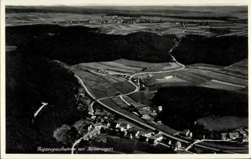 Ak Kaiseringen Straßberg im Zollernalbkreis, Flugzeugaufnahme