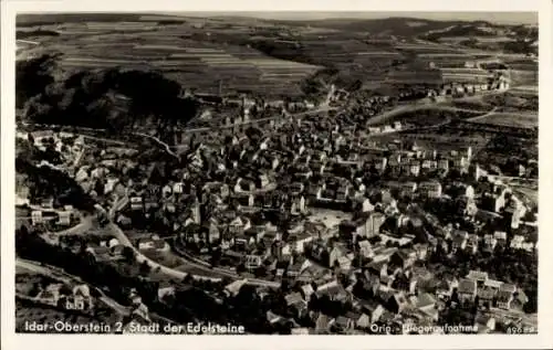 Ak Idar Oberstein an der Nahe, Fliegeraufnahme