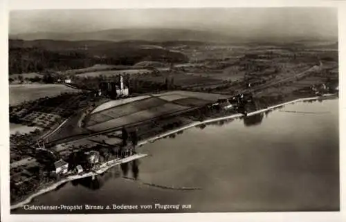 Ak Birnau Uhldingen Mühlhofen am Bodensee, Cistercienser-Propstei, Fliegeraufnahme