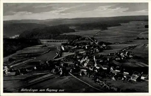 Ak Wolterdingen in Baden Donaueschingen Schwarzwald?, Fliegeraufnahme