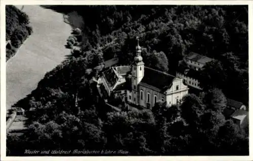 Ak Mariabuchen Lohr a Main, Kloster, Fliegeraufnahme