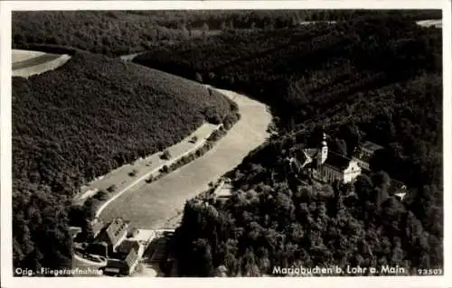 Ak Mariabuchen Lohr im Spessart Unterfranken, Fliegeraufnahme