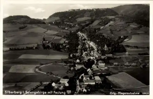 Ak Srebrna Góra Silberberg Niederschlesien, Spitzberg, Festung Silberberg, Fliegeraufnahme