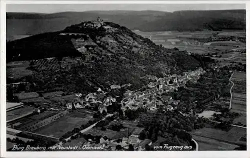 Ak Neustadt Breuberg im Odenwald, Burg Breuberg, Fliegeraufnahme