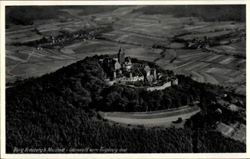 Ak Neustadt Breuberg im Odenwald, Fliegeraufnahme, Burg