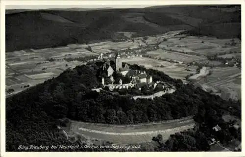 Ak Neustadt Breuberg im Odenwald, Burg Breuberg, Fliegeraufnahme