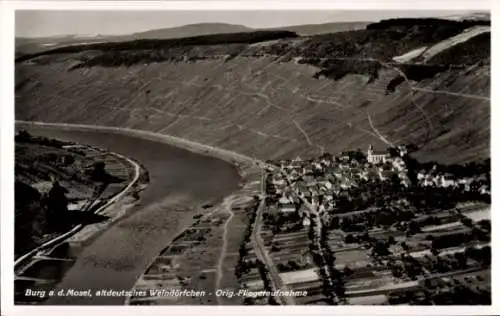 Ak Burg an der Mosel, Fliegeraufnahme