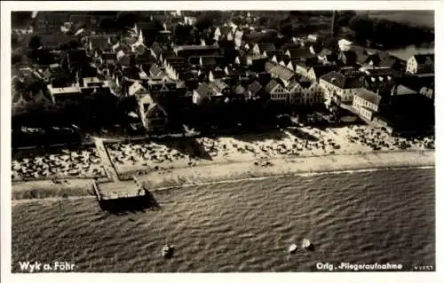 Ak Wyk auf Föhr Nordfriesland, Fliegeraufnahme