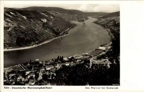 Ak Bacharach am Rhein, Köln - Düsseldorfer Rheindampfschiffahrt, Das Rheintal bei Bacharach