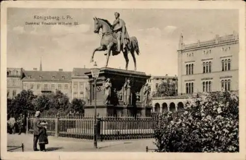 Ak Kaliningrad Königsberg Ostpreußen, Denkmal Friedrich Wilhelm III