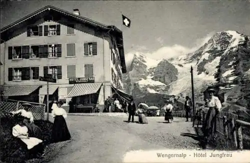 Ak Wengernalp Kanton Bern Schweiz, Hotel Jungfrau