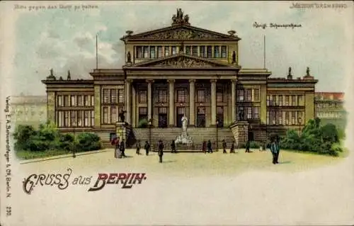 Haltgegendaslicht Litho Berlin Mitte, Königliches Schauspielhaus, Meteor