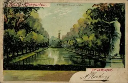 Halt gegen das Licht Litho Berlin Tiergarten, Goldfischteich