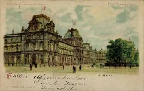 Litho Paris I, Seitenblick auf den Louvre