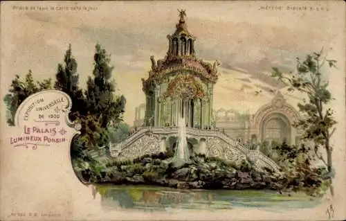 Halt gegen das Licht Litho Paris, Exposition Universelle de 1900, Le Palais, Lumineux Ponsin