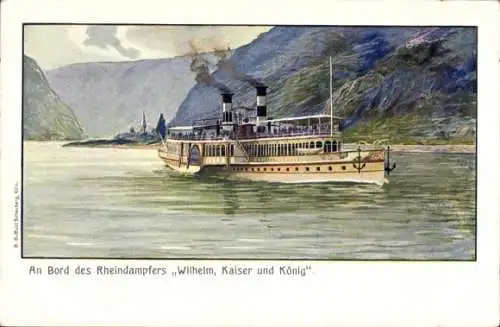 Künstler Ak Köln Düsseldorfer Rheindampfschifffahrt, Rheindampfer Kaiserin Auguste Victoria