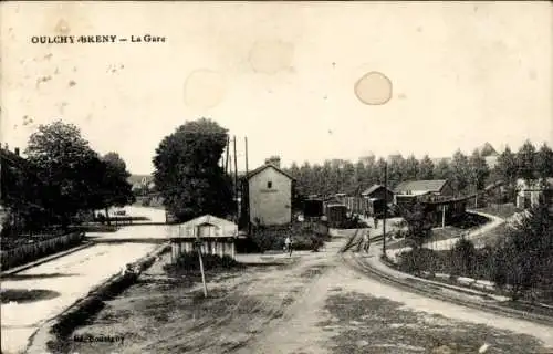 Ak Oulchy le Château Aisne, Bahnhof