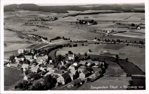 Ak Zangenstein Oberpfalz, Fliegeraufnahme, Gasthaus zur Burg