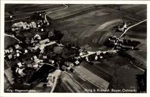 Ak Haig Stockheim im Kreis Kronach Oberfranken, Fliegeraufnahme