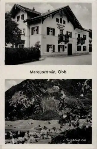 Ak Marquartstein im Chiemgau Oberbayern, Fliegeraufname, Gasthaus